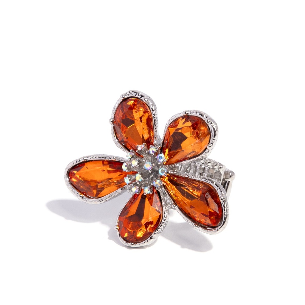 Elegant Orange Flower Ring - Picture 2 of 2